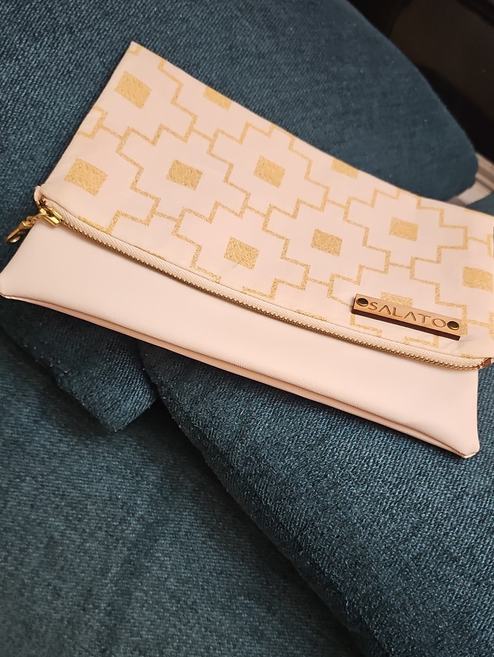 Salato Designs Clutch, Zip Top, Fold Over